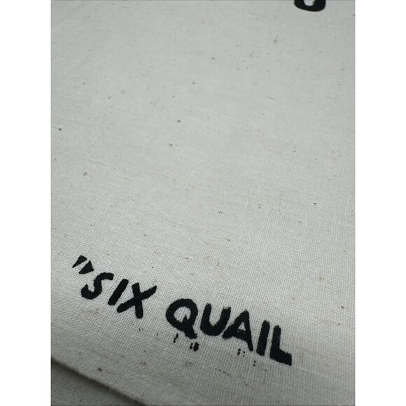 HARWOOD STEIGER Vtg Fabric SIX QUAIL Linen Cotton Blend Black White 1.75 Yards - Picture 4 of 6
